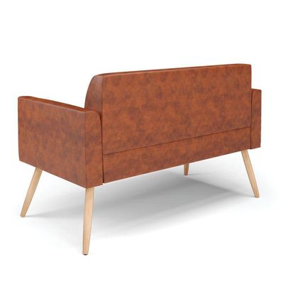 Sofá Namoradeira Pés Palito Natural Marisa Corano D03 - D\'rossi Cor Nozes