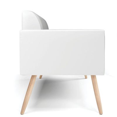 Sofá Namoradeira Pés Palito Natural Marisa Corano D03 - D\'rossi Cor Branco