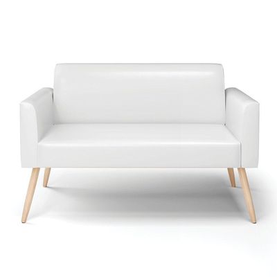 Sofá Namoradeira Pés Palito Natural Marisa Corano D03 - D\'rossi Cor Branco