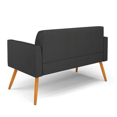 Sofá Namoradeira Pés Palito Castanho Marisa Corino D03 - D\'rossi Cor Preto