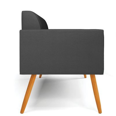 Sofá Namoradeira Pés Palito Castanho Marisa Corino D03 - D\'rossi Cor Preto