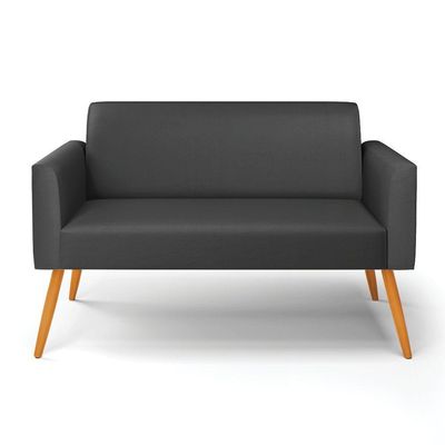 Sofá Namoradeira Pés Palito Castanho Marisa Corino D03 - D\'rossi Cor Preto