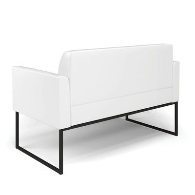 Sofá Namoradeira Com Poltrona Base Industrial Preto Marisa Corano D03 - D\'rossi Cor Branco