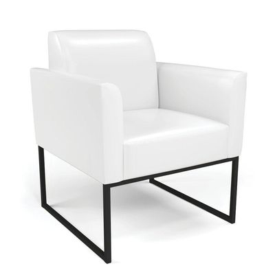 Sofá Namoradeira Com Poltrona Base Industrial Preto Marisa Corano D03 - D\'rossi Cor Branco