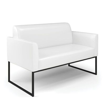 Sofá Namoradeira Com Poltrona Base Industrial Preto Marisa Corano D03 - D\'rossi Cor Branco