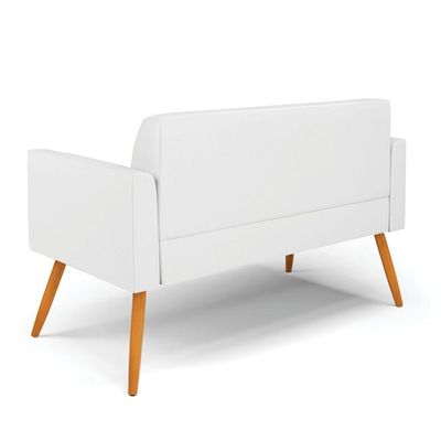 Sofá Namoradeira Pés Palito Castanho Marisa Corino D03 - D\'rossi Cor Branco