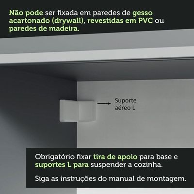 Armário De Cozinha Completa Suspenso 220cm Cinza Nice Madesa 02 Cinza