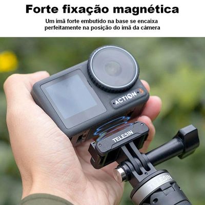 Adaptador Magnético Dois Pinos Para Dji Osmo Action 3 - Telesin