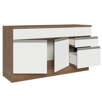 Balcão Gabinete De Pia Madesa Glamy 150 Cm 2 Gavetas 2 Portas (com Tampo) - Rustic/branco