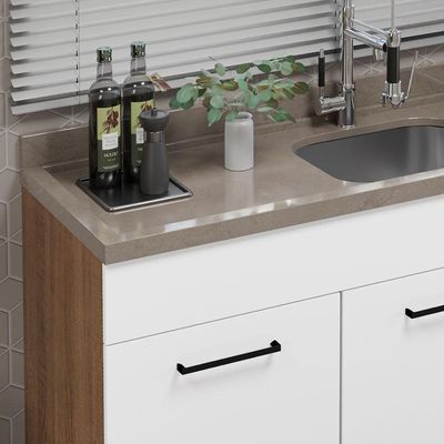 Balcão Gabinete De Pia Madesa Agata 150 Cm 2 Portas E 2 Gavetas (sem Tampo E Pia) - Rustic/branco