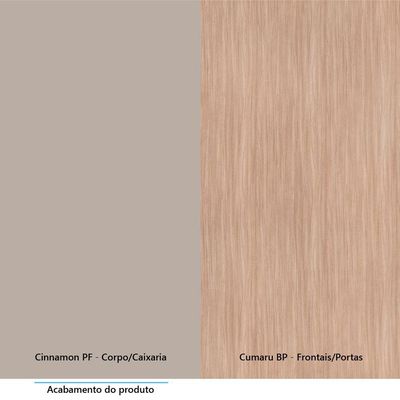 Cozinha Completa 5Peças C Balcões Aéreos Vidro Reflecta Sem Pia Stylo Luciane Móveis Cinammon-cumaru