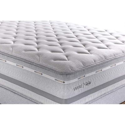 Colchão Queen Molas Maxspring Petra C1662 + Base Crc Suede Gray (158x198x33) - Herval