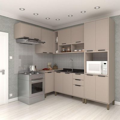 Cozinha Modulada Completa 6 Peças Com Balcões E Aéreos Sem Pia Stylo Luciane Móveis Cinammon