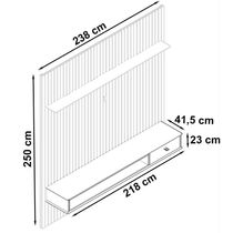 Home Para Sala De Estar 250cm Tv 75 Polegadas 61x Off White Nature Tebar Off White Nature