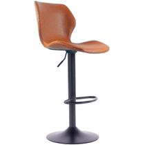 Kit 2 Banquetas Giratórias Bristol Itajaí Fratini 110 Cm (altura) Pu Cor Caramelo Base Disco Preta
