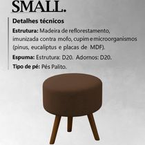 Kit 2 Puff Puf Para Sala Pes Palito Small Veludo Sl 942 Peer Sl 942