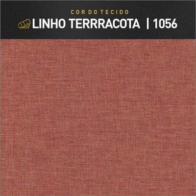 Conjunto - 2 Puff Banqueta Odim Bronze Luxo Castellar Móbile Linho Terracota