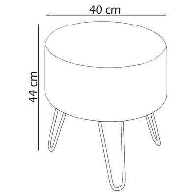 Kit 2 Puff Puf Para Sala Pes Metal Small Veludo Sl 945 Peer Sl 945