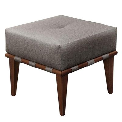Conjunto - 2 Puffs Banqueta Noé Luxo Castellar Móbile Linho Cappuccino