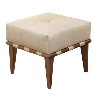 Conjunto - 2 Puffs Banqueta Noé Luxo Castellar Móbile Veludo Bege Claro