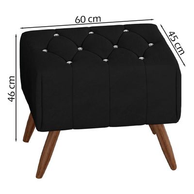 Kit 2 Puff Puf Para Sala Pes Madeira Trit Veludo Sl 944 Peer Sl 944