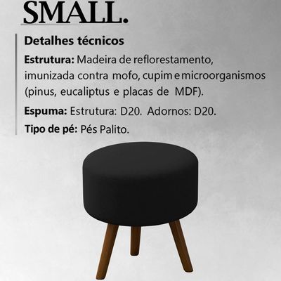 Kit 2 Puff Puf Para Sala Pes Palito Small Veludo Sl 944 Peer Sl 944