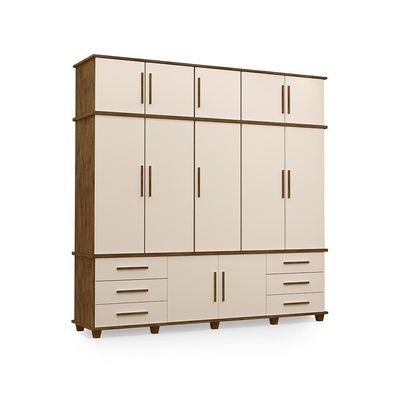 Guarda-roupa Com 5 Portas Berlim Malbec Off White