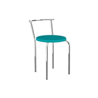 Banqueta Sala De Jantar 105 Kit 2 Un Prata - Assento Courano Preto - Carraro