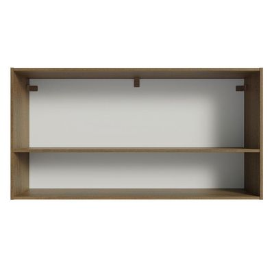 Armário Aéreo Cozinha 105cm 2 Portas 1 Nicho Rustic/preto Emilly Madesa Rustic/preto