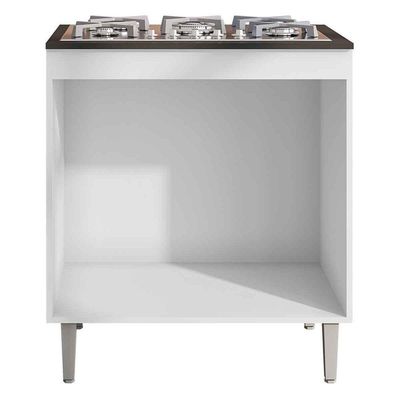 Balcão Para Cooktop Adriana 2 Portas Com Tampo Cinza