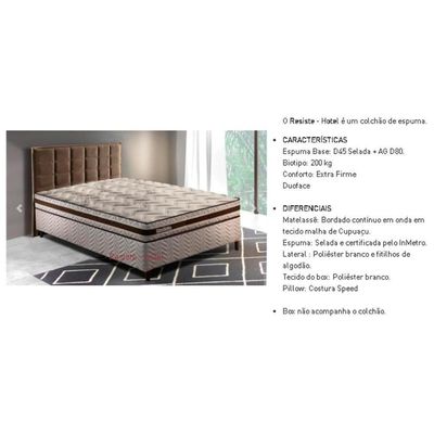 Colchão King Para Hotelaria Resiste Double Face Ag D45 (193x203x25) - Paropas