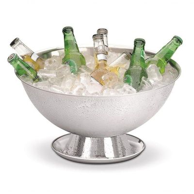 Champanheira Inox Grande 12,2 Litros Com Base Coletora De água Balde De Gelo Gigante Festas Eventos