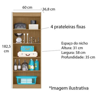 Armário Multiuso 2 Portas 4 Prateleiras Atacama