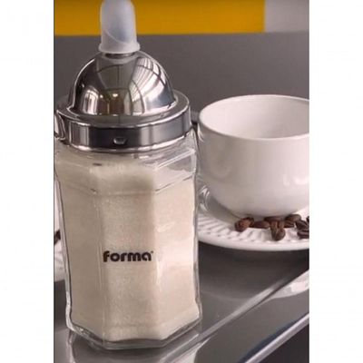 Açucareiro De Vidro Com Dosador 230g Pote Para Servir Açucar Mesa Chá Café Casa Cozinha