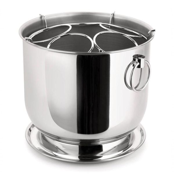 Champanheira Grande Inox Balde De Gelo Com Divisor Para 5 Garrafas 12 Litros Base Coletora De água