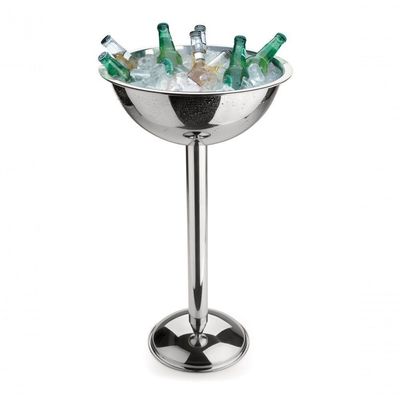 Champanheira Com Pedestal De Aço Inox Balde De Gelo 12,2 Litros Chapagneira De Chão Festa Evento