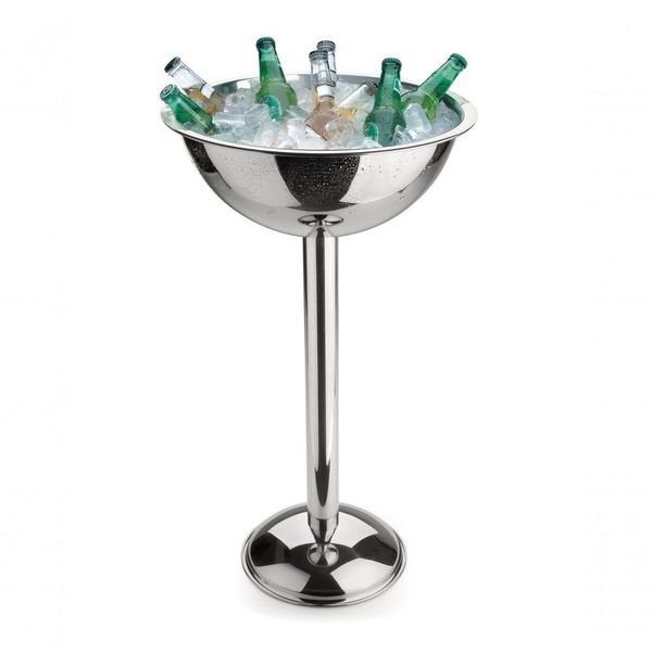 Champanheira Com Pedestal De Aço Inox Balde De Gelo 12,2 Litros Chapagneira De Chão Festa Evento