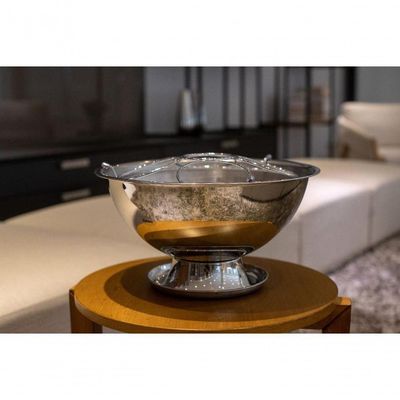 Champanheira Grande Inox 12,2 Litros Com Pedestal Coletor De água Separador Removível Para 5 Garrafa