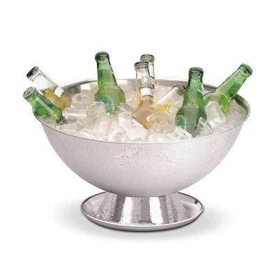 Champanheira Grande Inox 12,2 Litros Com Pedestal Coletor De água Separador Removível Para 5 Garrafa