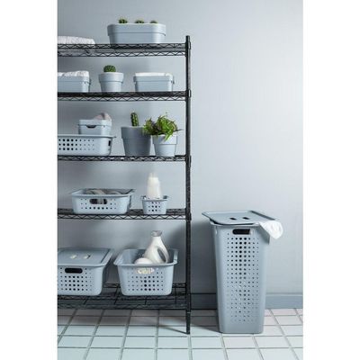 Cesto De Roupa Bege 47 L Com Tampa 41 X 31 X 55 Cm