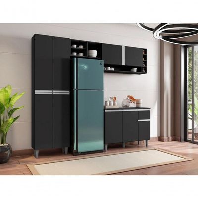 Cozinha Compacta Chicago Preto Fosco