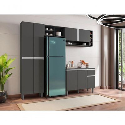 Cozinha Compacta Chicago Cinza Fosco