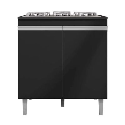 Balcão De Cozinha 2 Portas Cambrigde Preto Fosco