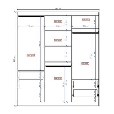 Guarda Roupa Casal 3 Portas 4 Gav Espelho Branco Carraro 1144