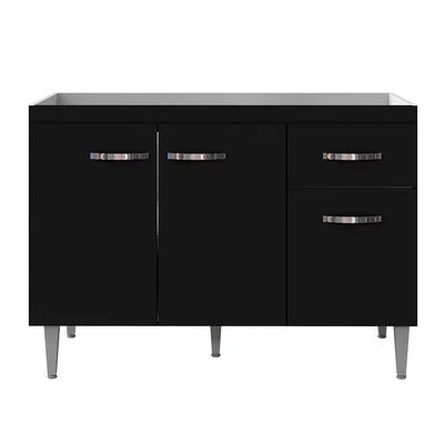 Balcão De Cozinha 3 Portas Cheltenham Preto Fosco