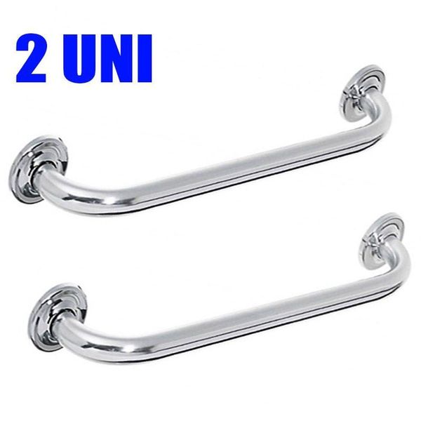 Alça De Apoio Inox Barra Reta Cadeirante Deficiente 2 Unid