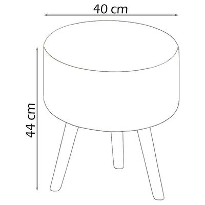 Kit 2 Puff Puf Para Sala Pes Palito Small Veludo Sl 940 Peer Sl 940