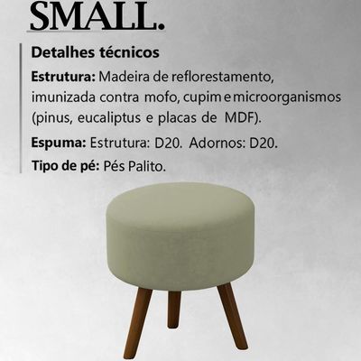 Kit 2 Puff Puf Para Sala Pes Palito Small Veludo Sl 940 Peer Sl 940