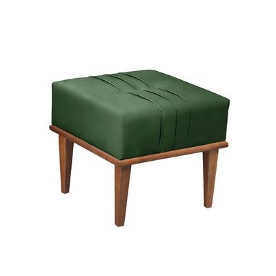 Conjunto - 2 Puffs Banqueta Maya Luxo Castellar Móbile Veludo Verde