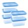 Conjunto 5 Potes Retangular 380ml Pop Plasútil Azul